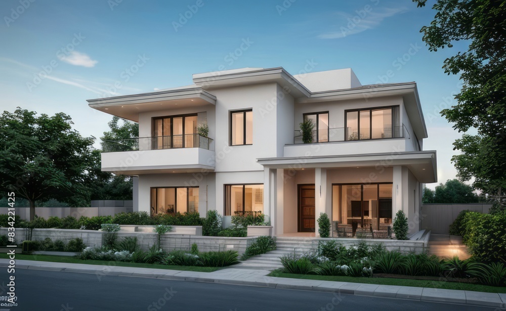 A Contemporary Dwelling with Stylish Architecture, Beautiful Exterior Design, and a Serene Garden Setting. Perfect Family Home in a Residential Neighborhood, Featuring Thoughtful Construction A Contemporary Dwelling with Stylish Architecture, Beautiful Exterior Design, and a Serene Garden Setting. Perfect Family Home in a Residential Neighborhood, Featuring Thoughtful Construction