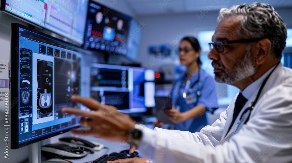 Demonstrating New Medical Technology to Colleagues in a Professional Healthcare Setting Demonstrating New Medical Technology to Colleagues in a Professional Healthcare Setting