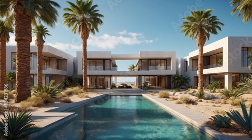 Modern villa on an exotic beach