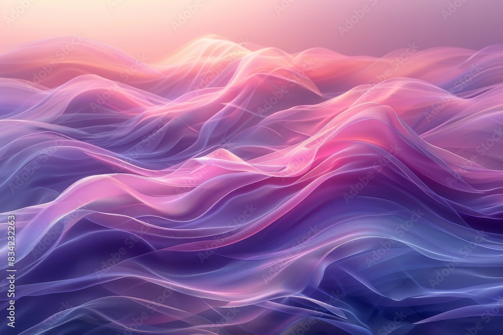 Abstract pastel chiffon fabric waves in pink and purple hues Abstract pastel chiffon fabric waves in pink and purple hues