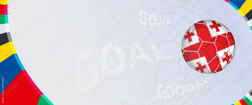Naklejka premium Celebration Goal for Georgia football team in colorful design. Perfect for illustrating soccer success, international football tournaments, and sports-themed promotions.