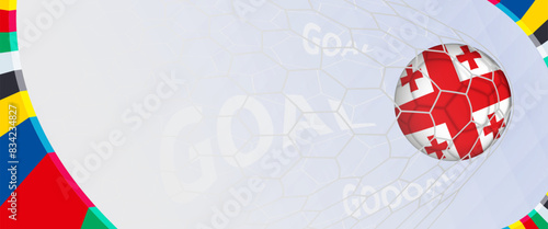 Celebration Goal for Georgia football team in colorful design. Perfect for illustrating soccer success, international football tournaments, and sports-themed promotions.