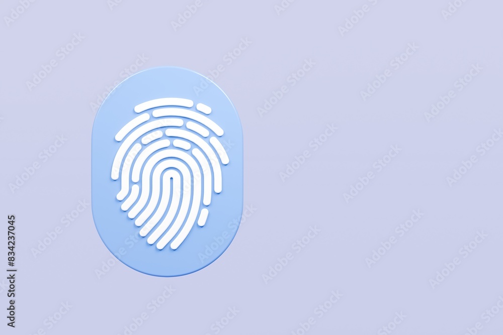 3D Protection fingerprint icon. Biometric verification. Touch ID fingerprint. Minimal Fingerprint scan isolated on blue background. Account identity privacy secure personal data concept. 3d render. 3D Protection fingerprint icon. Biometric verification. Touch ID fingerprint. Minimal Fingerprint scan isolated on blue background. Account identity privacy secure personal data concept. 3d render.
