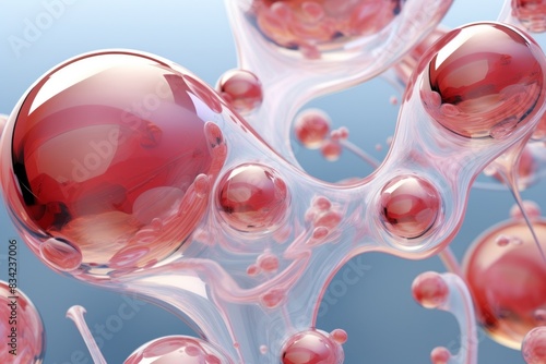 Abstract Floating Bubbles Against Clear Sky