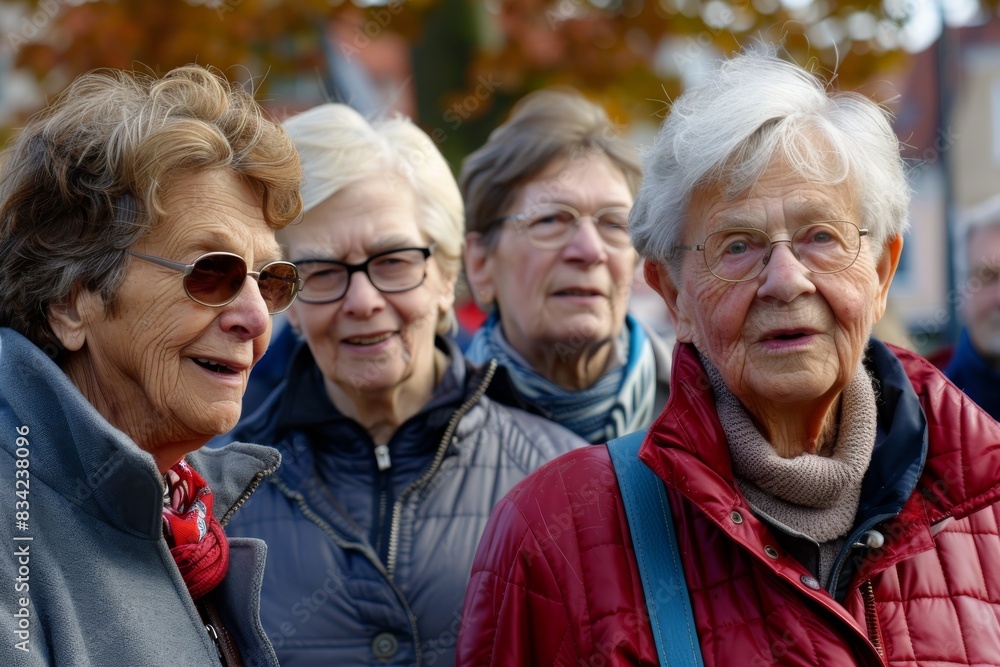 Portrait of happy senior women in the park on a sunny autumn day Portrait of happy senior women in the park on a sunny autumn day