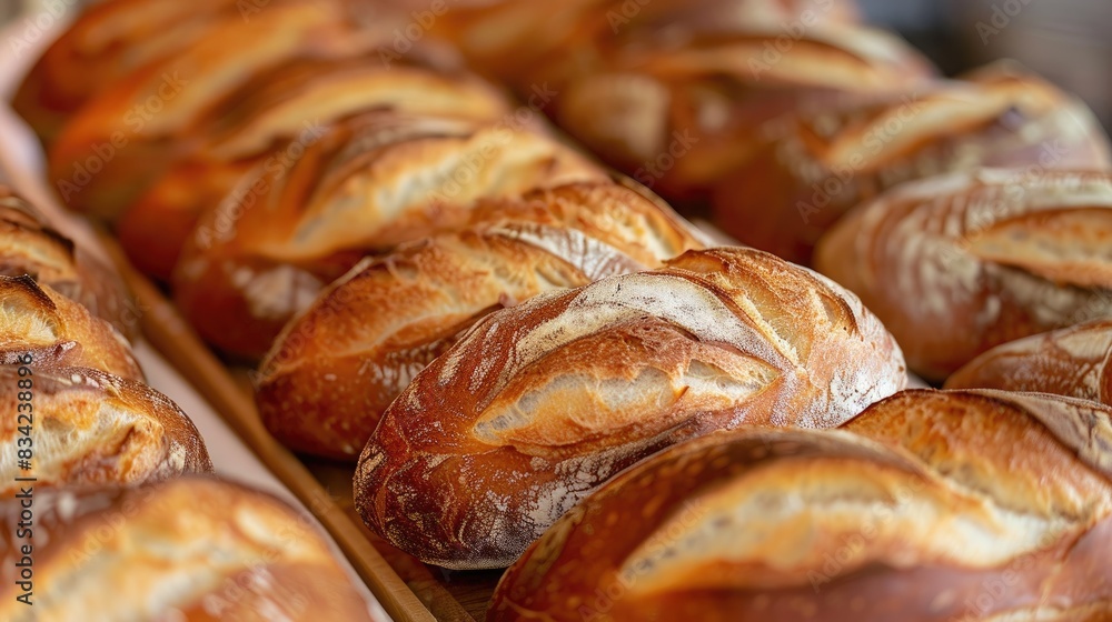 Freshly baked bread viewed from up close Freshly baked bread viewed from up close