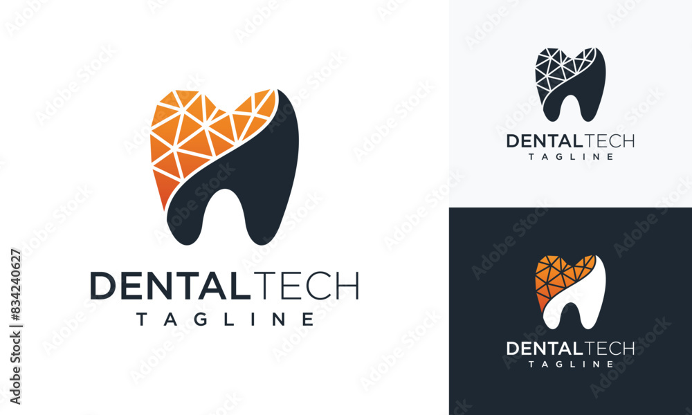 geometric dental logo vector icon illustration