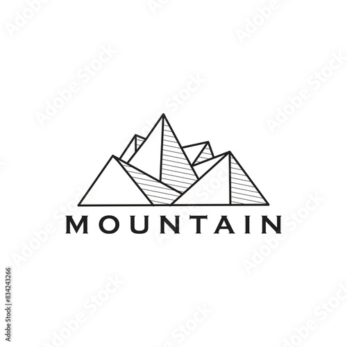 This is a black and white image of several triangle shapes forming a mountain 