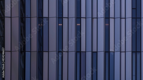 Wallpaper Mural Detailed texture of skyscraper exterior panels, close-up, no people, twilight, cool tones, vertical lines.  Torontodigital.ca
