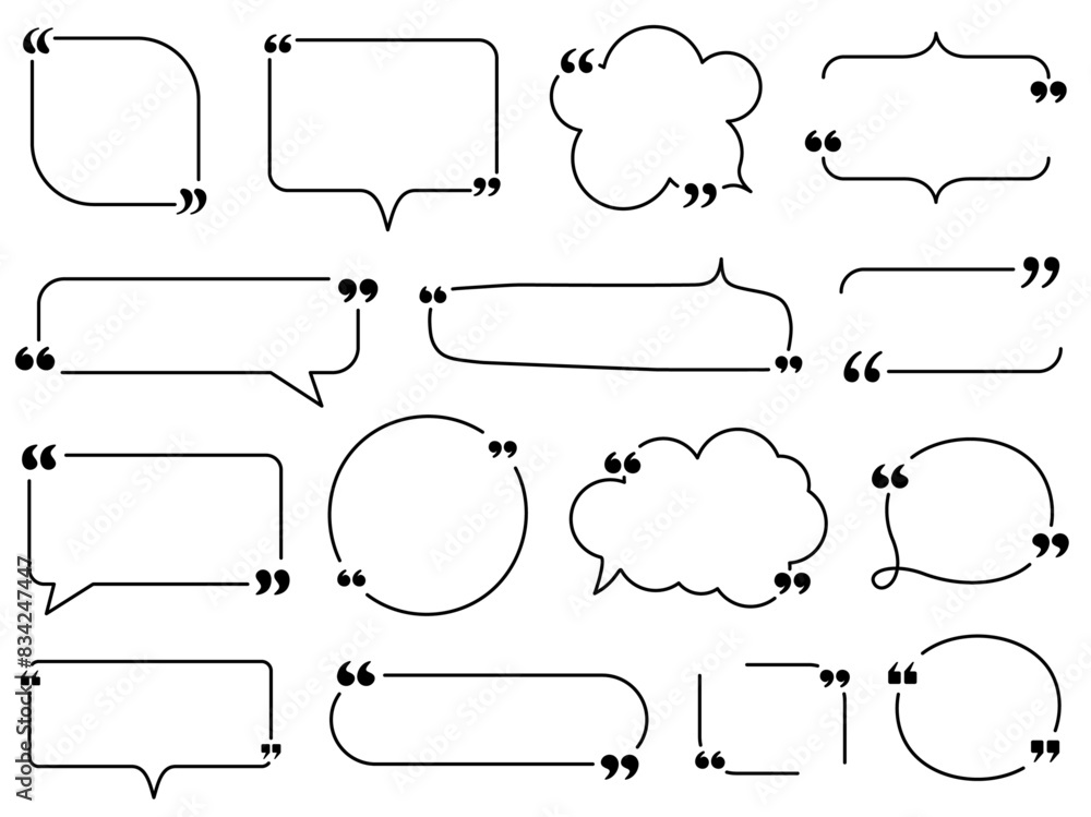Obraz premium Elegant Speech Bubble Collection with Quotation Marks