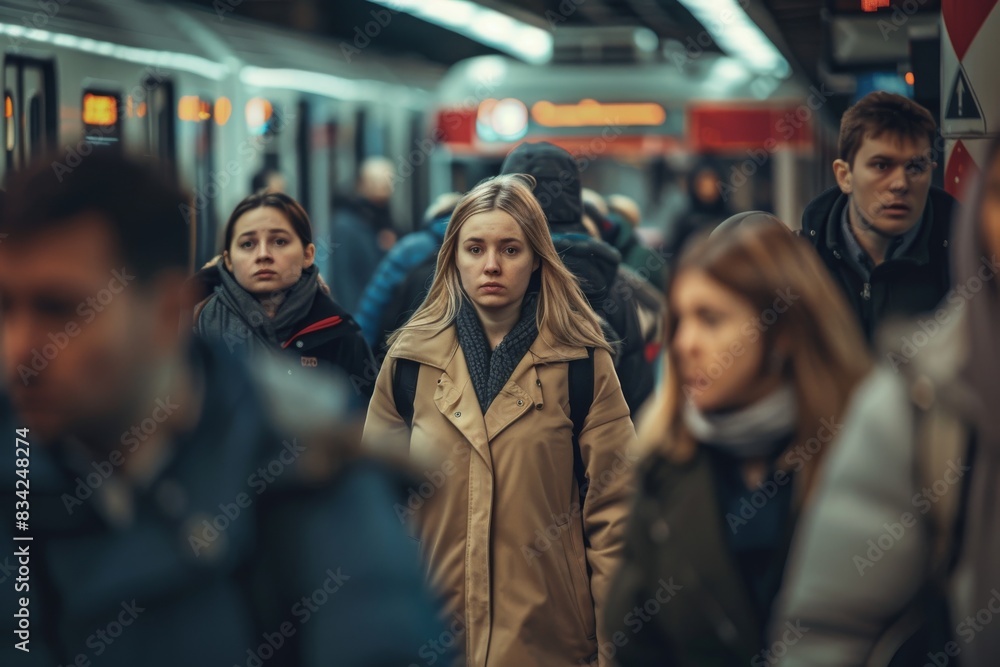 People waiting for the subway in Milan. People waiting for the subway in Milan.