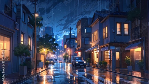 stunning night in the road of city at rain © Zandhira