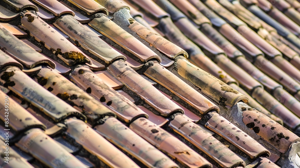 Cultural center roof pattern close-up, sharp focus on traditional tiles, no humans, bright noon light, cultural heritage. Cultural center roof pattern close-up, sharp focus on traditional tiles, no humans, bright noon light, cultural heritage.