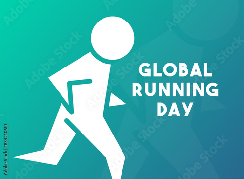 Global Running Day design vector on gradient background.
