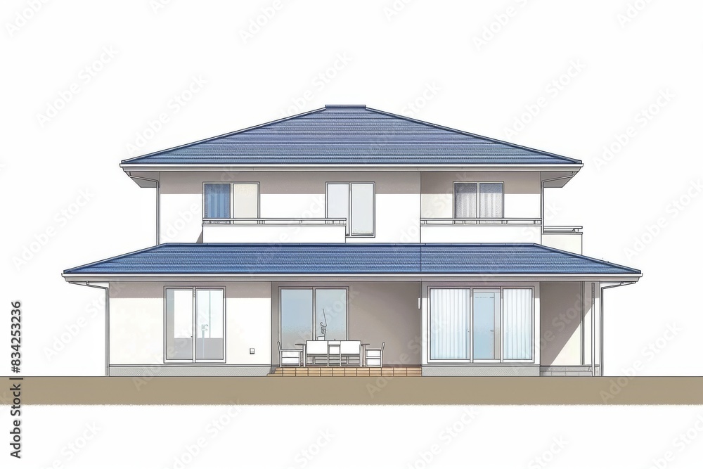 Illustration of a modern smart home with multiple floors, showcasing the integration of advanced technology and digital connectivity in contemporary residential design Illustration of a modern smart home with multiple floors, showcasing the integration of advanced technology and digital connectivity in contemporary residential design