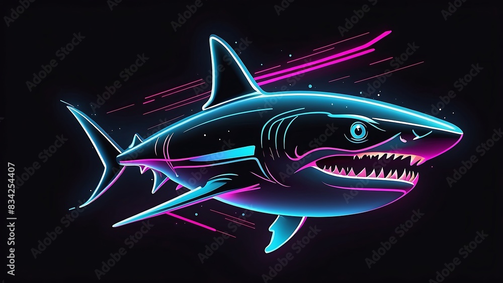 Bright shihing neon shark Bright shihing neon shark