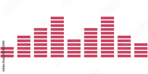 Modern sound wave equalizer icon isolated on white background.