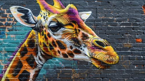 Wallpaper Mural Brick Wall Giraffe: Street Art Graffiti Torontodigital.ca