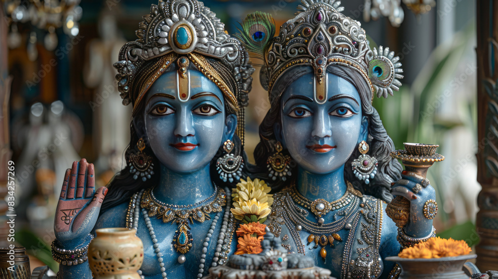 god Krishna in blue and Radha generative ai god Krishna in blue and Radha generative ai