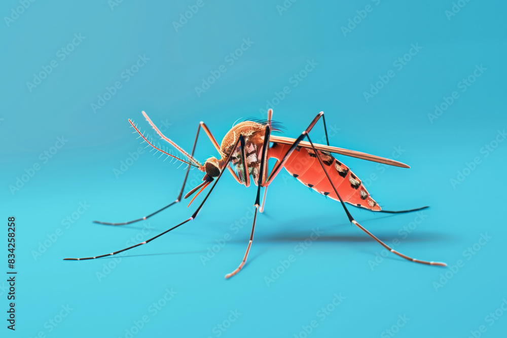 custom made wallpaper toronto digitalClose up macro photo of a dengue mosquito isolated on blue background