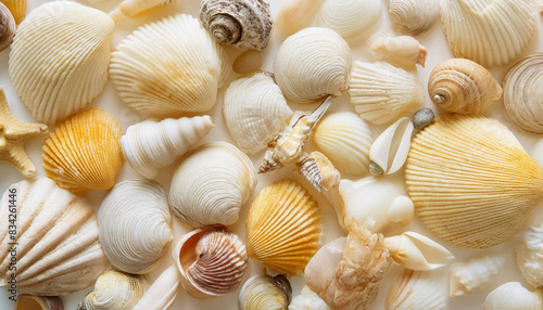 Beautiful seashells  pattern background.