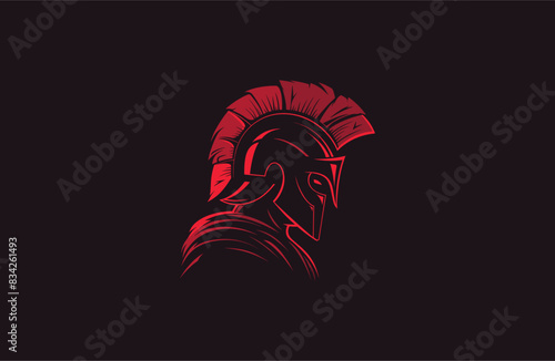 Spartan logo design template vector illustration