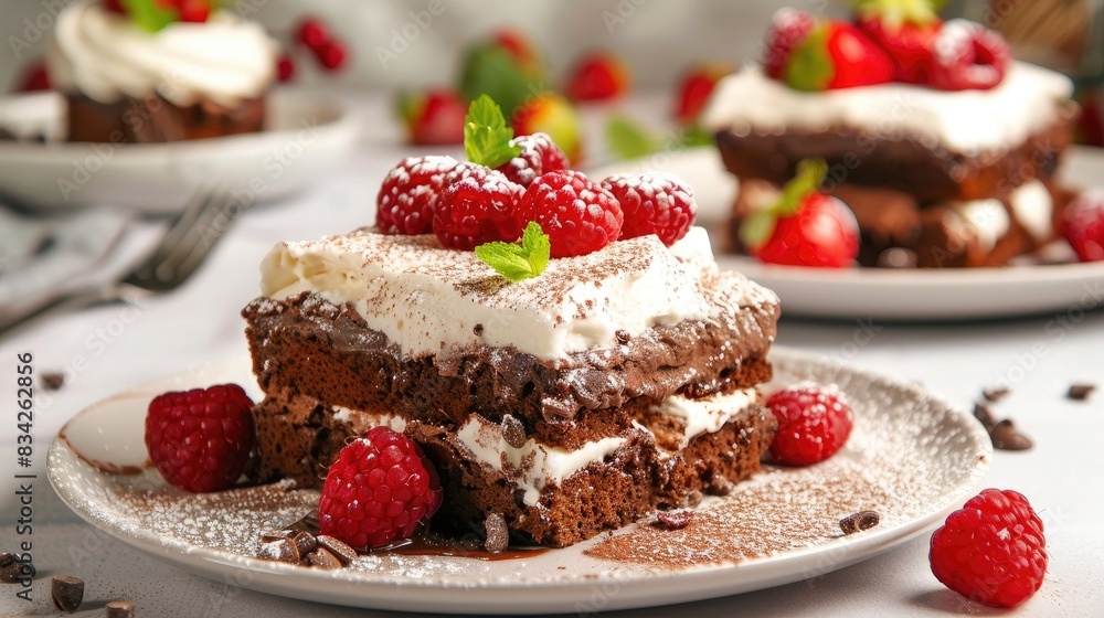 Chocolate souffle cake with creamy filling Chocolate souffle cake with creamy filling