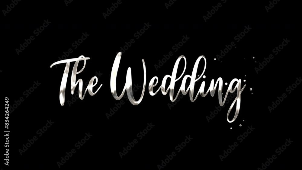 The Wedding Text Animation. 4K Rendering Handwriting Animated in white color with ink drops. Suitable for Open Title or Opening Youtube Video, promo , Celebration, Events, Film The Wedding Text Animation. 4K Rendering Handwriting Animated in white color with ink drops. Suitable for Open Title or Opening Youtube Video, promo , Celebration, Events, Film