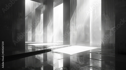 Sunlight streaming through modern architecture