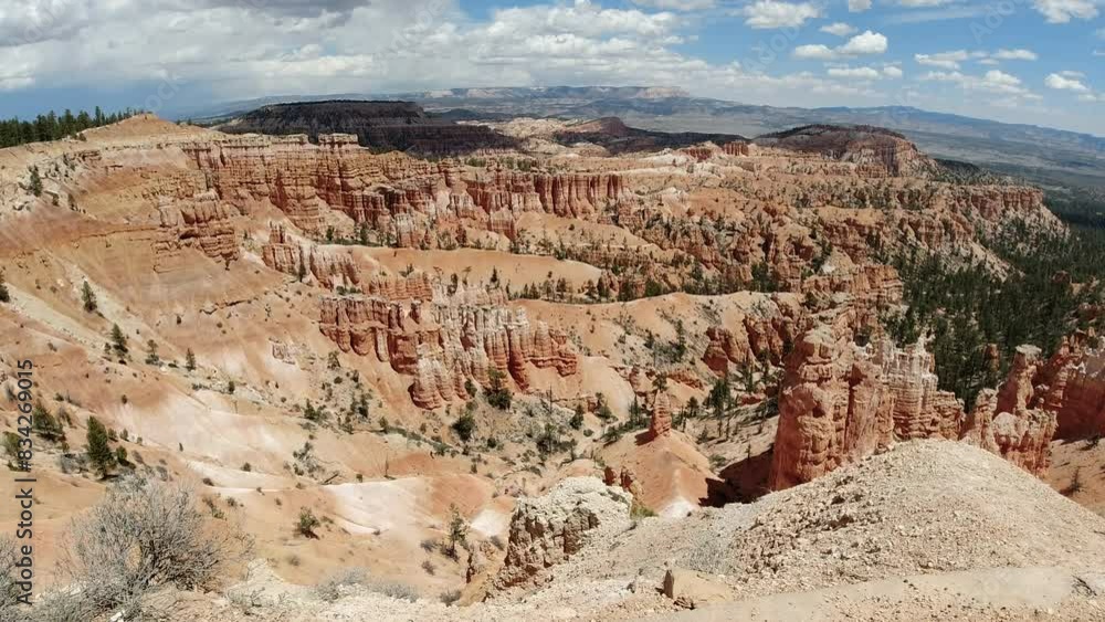 Majestic high shot over red, rocky Bryce canyon Majestic high shot over red, rocky Bryce canyon