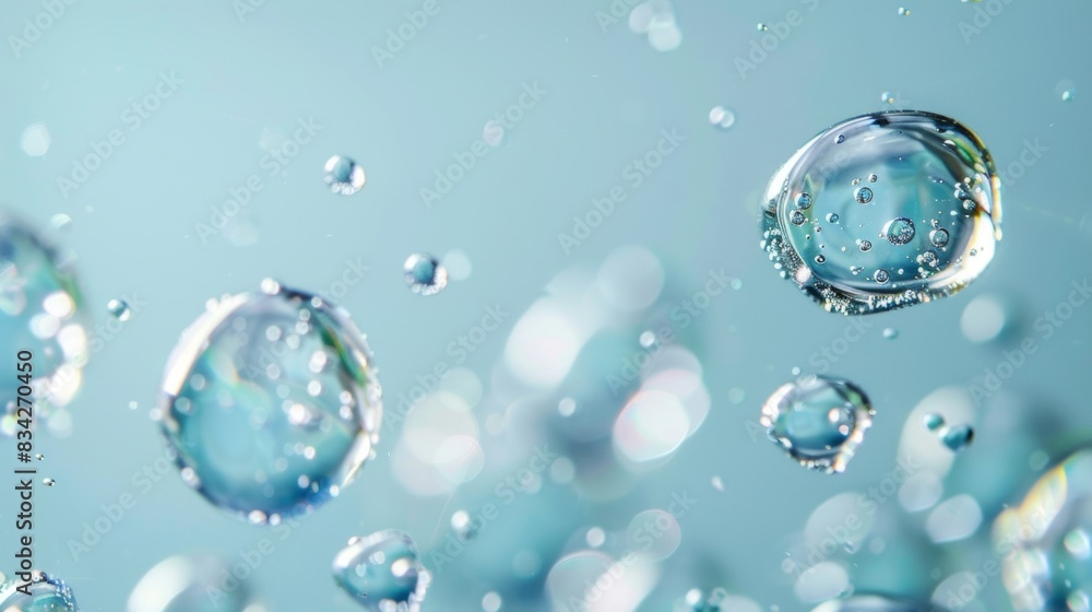 Drops of glycerin gracefully float in the water. Drops of glycerin gracefully float in the water.