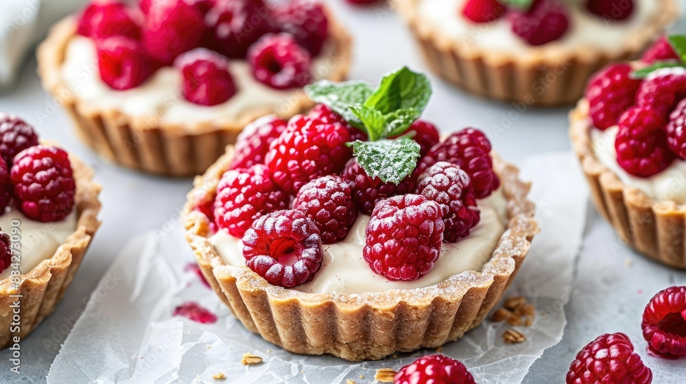 Healthy Keto Raspberry Tarts with Yogurt and Fresh Berries Healthy Keto Raspberry Tarts with Yogurt and Fresh Berries