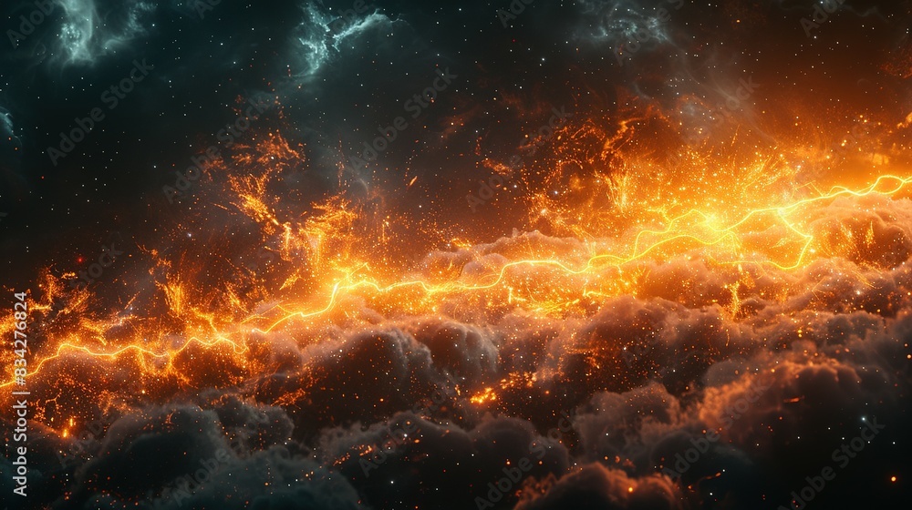 Obraz premium Spark Surge: Lightning Crack Effect