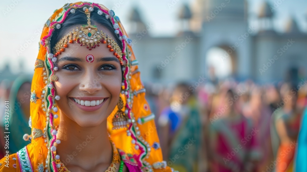 A beautiful Indian girl on Independence Day or Republic Day of India