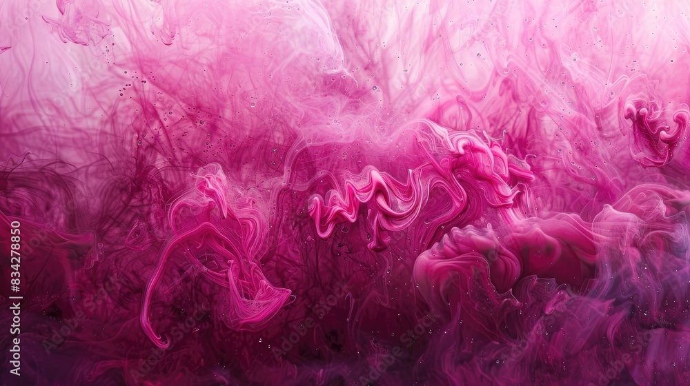 Abstract background created by pink acrylic paints dancing underwater in ocean like space with a smoky effect Abstract background created by pink acrylic paints dancing underwater in ocean like space with a smoky effect