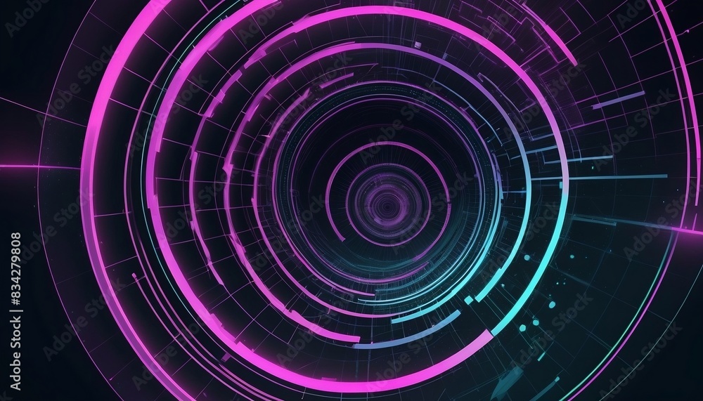 Digital Wallpaper and Technology Background featuring Abstract Spiral Cyber Geometry Surfaces Lines and Points, 3d illustration created with generative ai. Digital Wallpaper and Technology Background featuring Abstract Spiral Cyber Geometry Surfaces Lines and Points, 3d illustration created with generative ai.