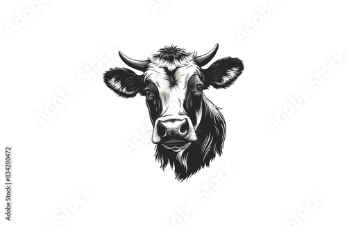 Head cow logo icon design template vector illustration