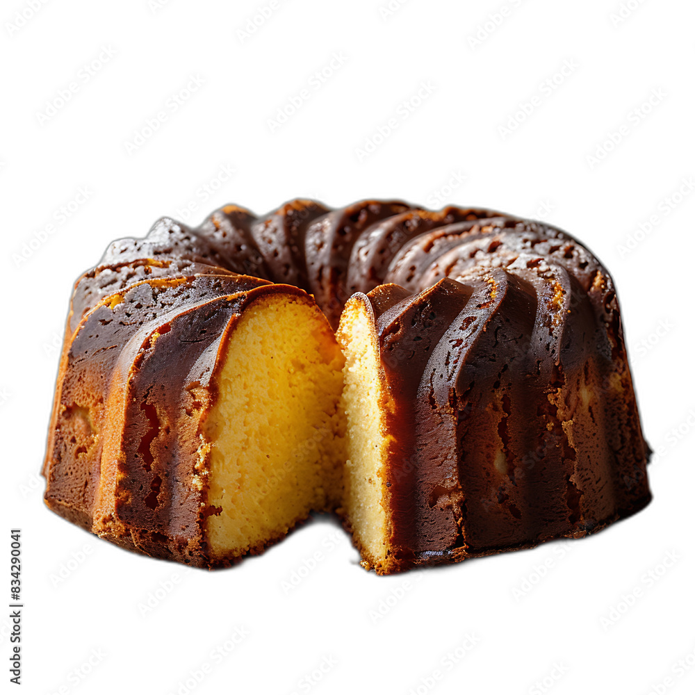 traditional pound cake cut out on an isolated transparent background traditional pound cake cut out on an isolated transparent background