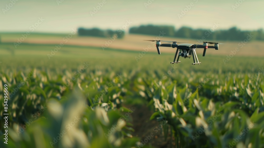 A drone flying over farmland collecting data for AIdriven soil analysis. A drone flying over farmland collecting data for AIdriven soil analysis.