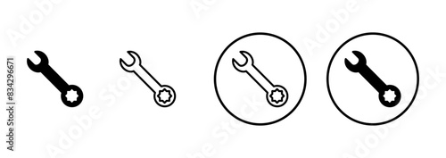 wrench icon vector isolated on white background. Wrench vector icon. Spanner symbol