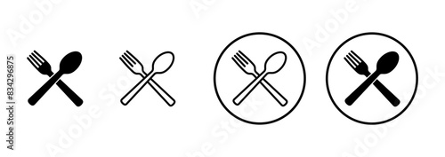 Fork, Spoon, and Knife isolated on white background. Restaurant icon. food icon. Eat. Cutlery icon.