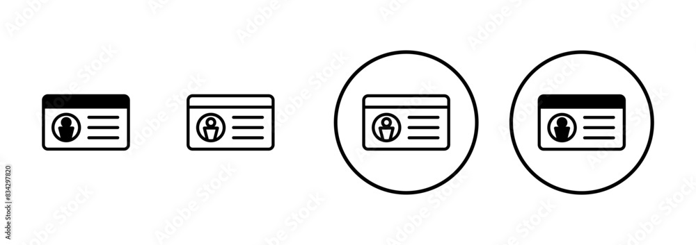 License icon vector isolated on white background. Identity icon. Id card License icon vector isolated on white background. Identity icon. Id card