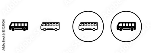 Bus Icon vector isolated on white background. Black bus vector icon