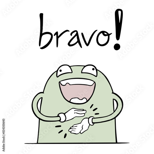 Funny character applauding