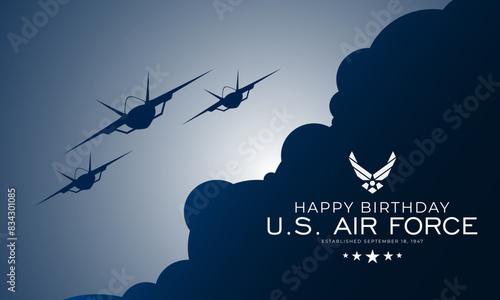 US Air Force Birthday September 18th Background Vector Illustration