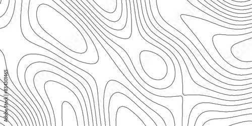 Topographic background for design black linear wave paper curved reliefs abstracts white background, trendy modern topographic line contour map background and texture, vector geographic contour map.