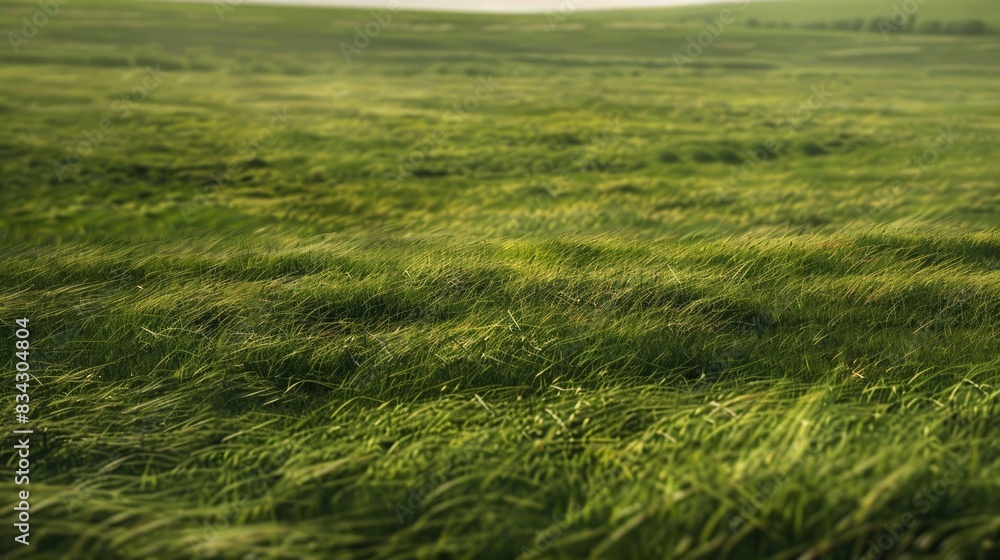 Fototapeta premium Blurry green grass in a field Authentic backdrop Suitable for creative purposes