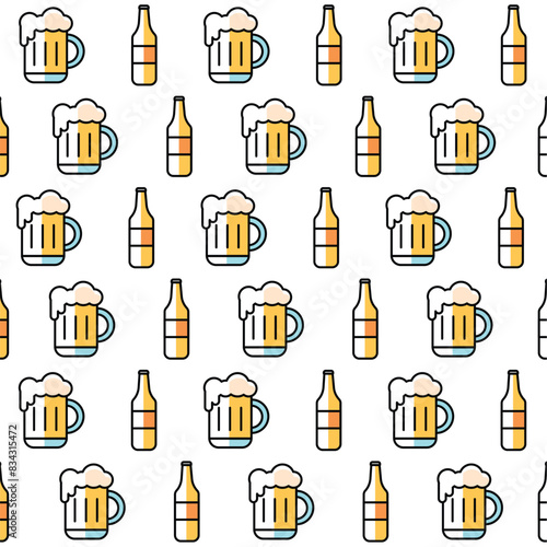 Beer glass icons Pattern background Vector