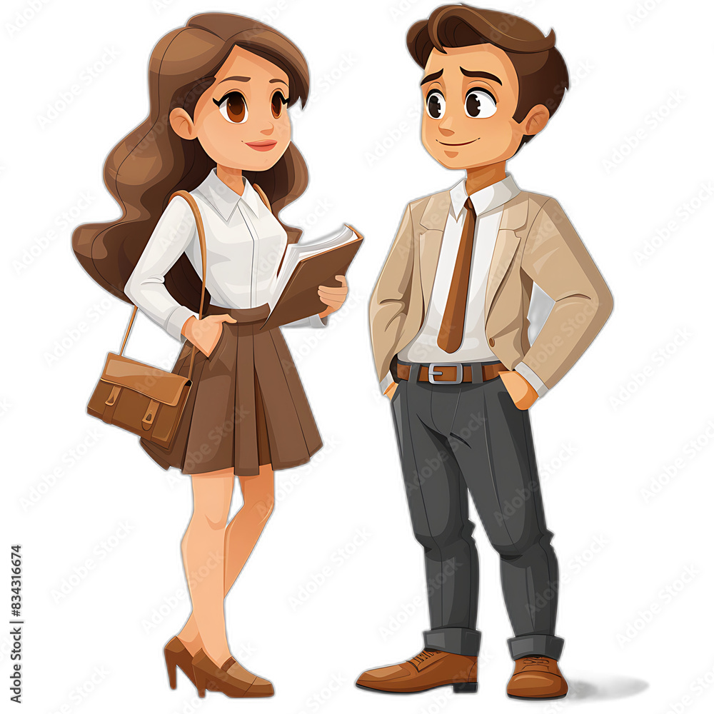 English businesswoman man planning cut out on an isolated transparent background English businesswoman man planning cut out on an isolated transparent background