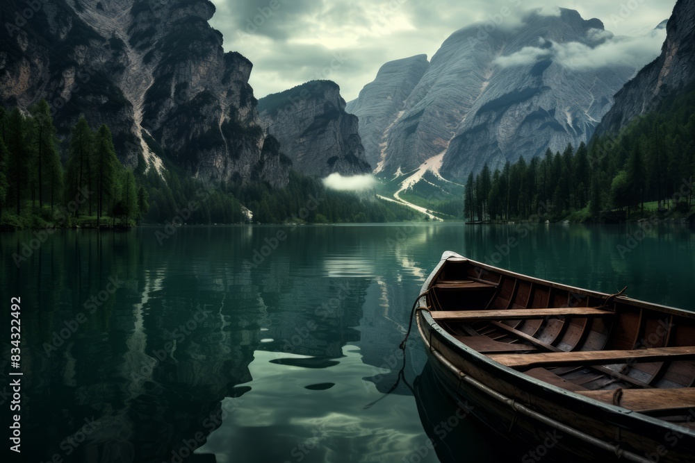 Obraz premium Italian Escapade Adventure Beckons at the Lakeside Dock.